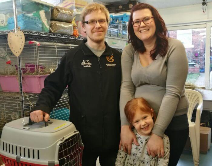 A family visiting Cavy Corner for a Care Class