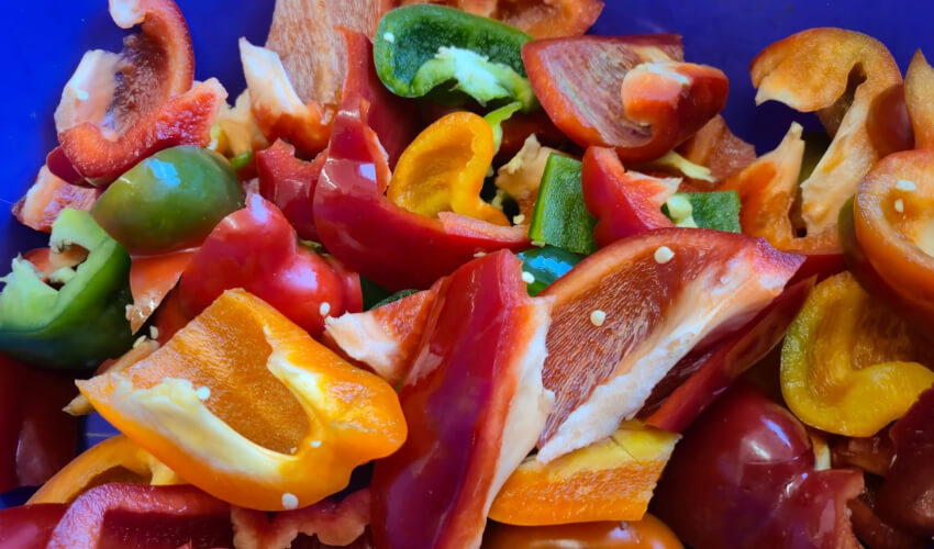 Fresh chopped vegetables