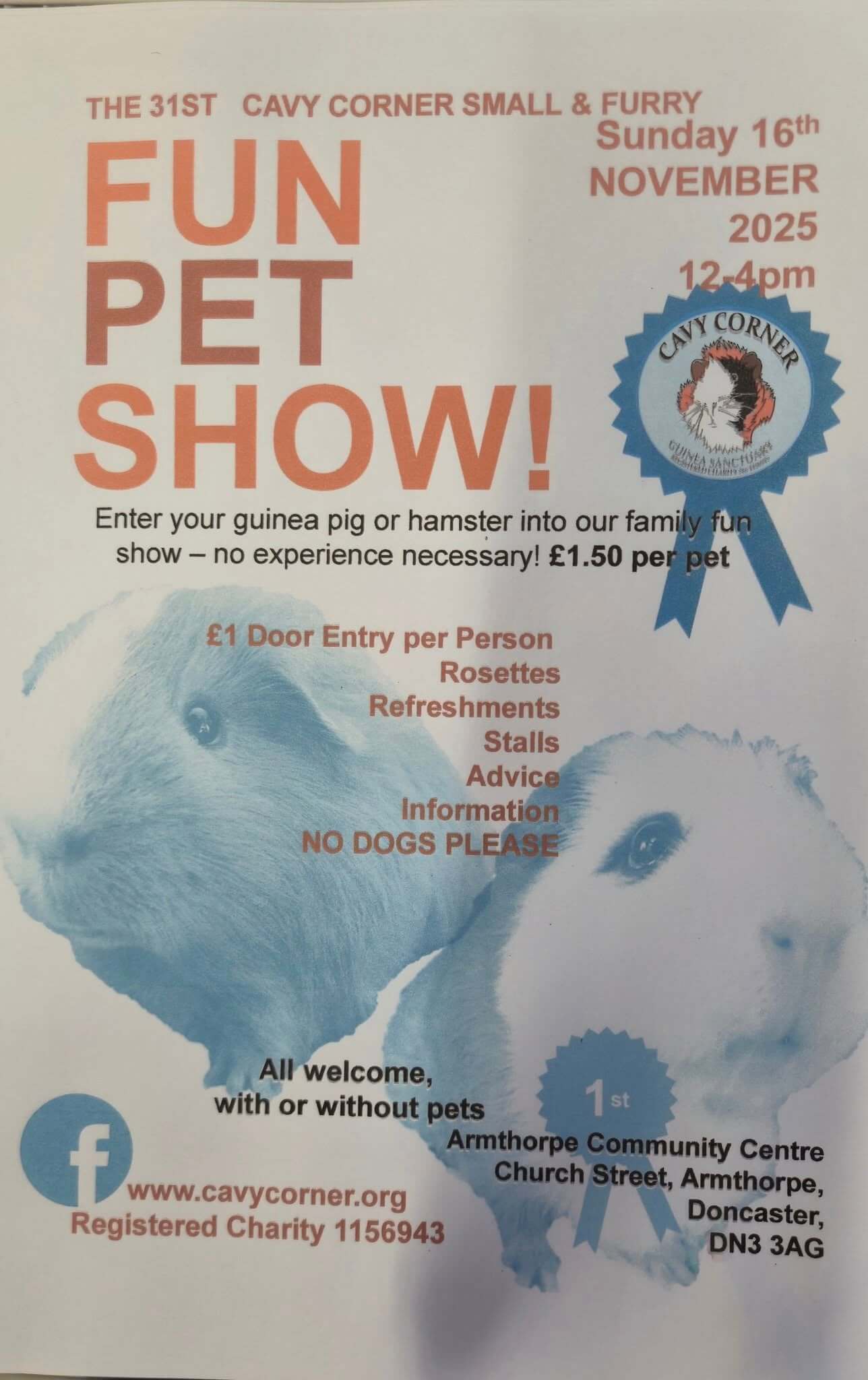 Cavy Corner 31st Fun Show Poster
