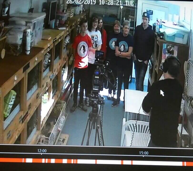 CCTV image of Ceva filming at Cavy Corner