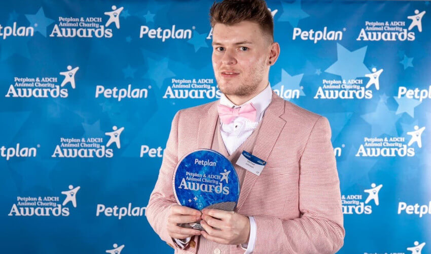 Michael with his award