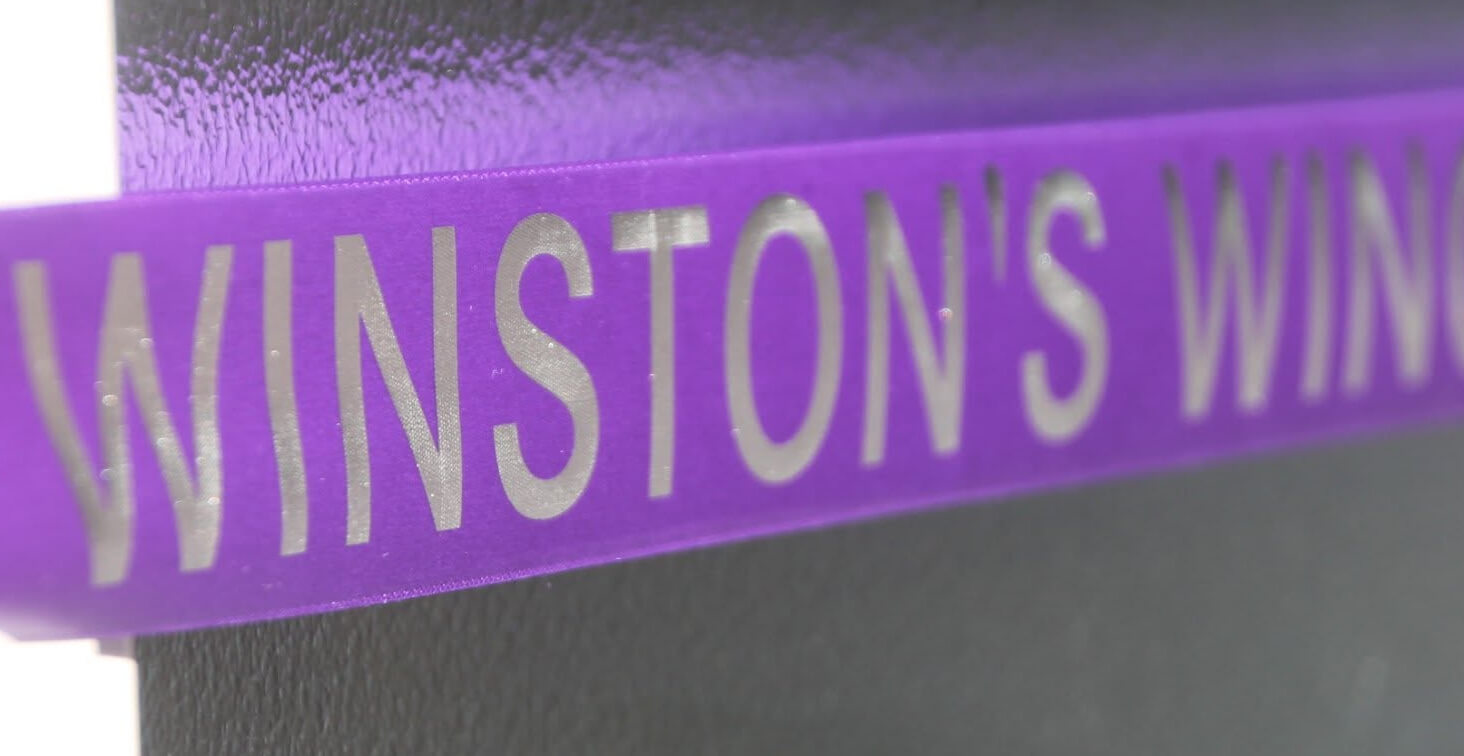 Ribbon across door to Winston's Wing