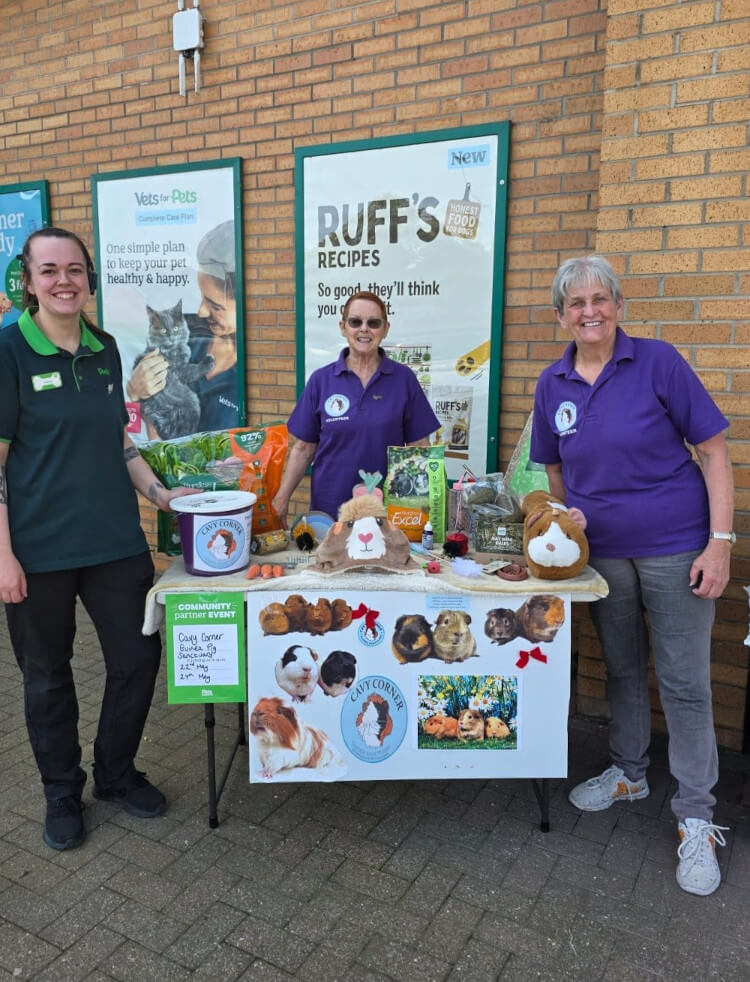Cavy Corner volunteers fundraising at Pets at Home