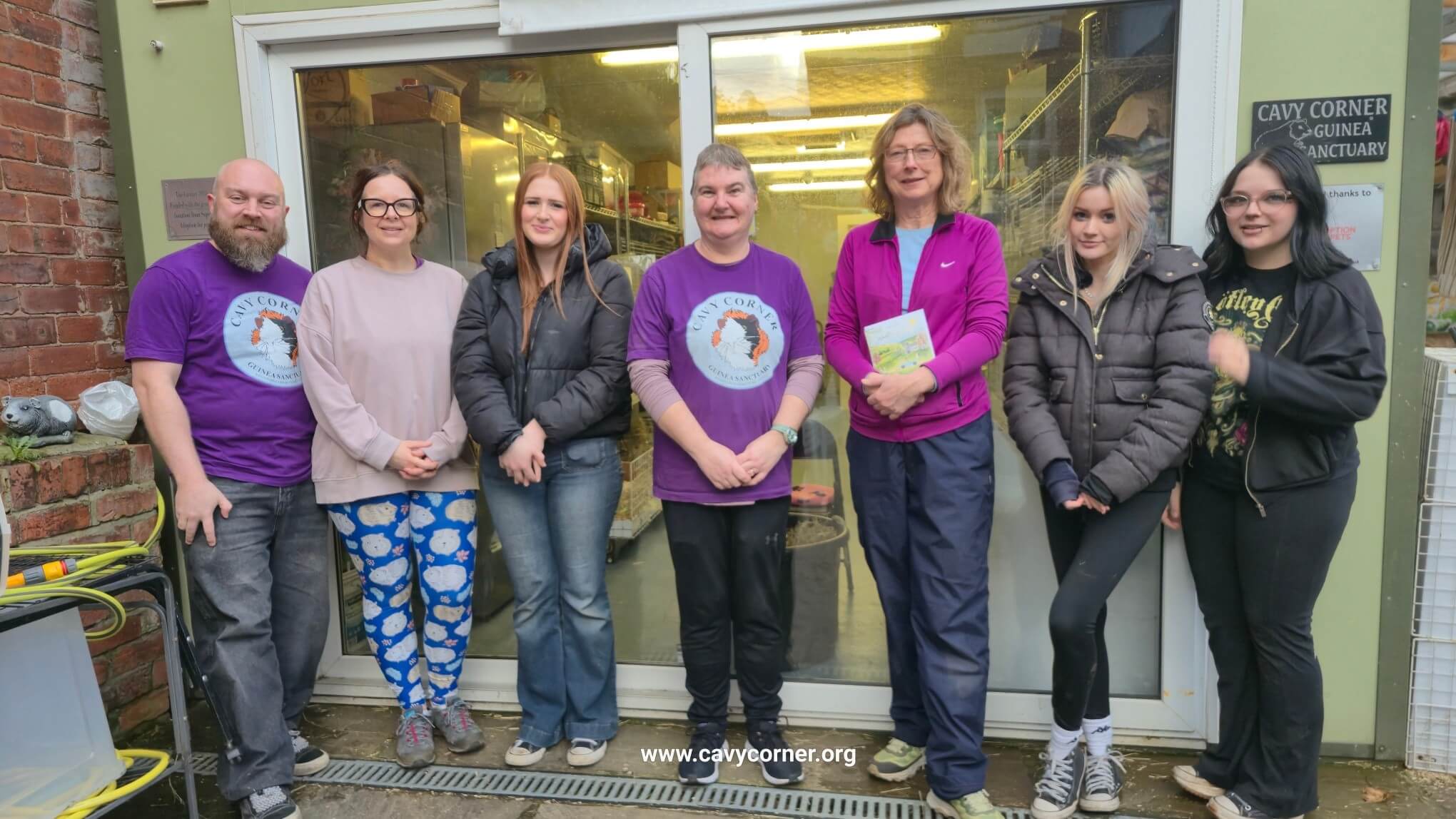 A group of volunteers outside Cavy Corner